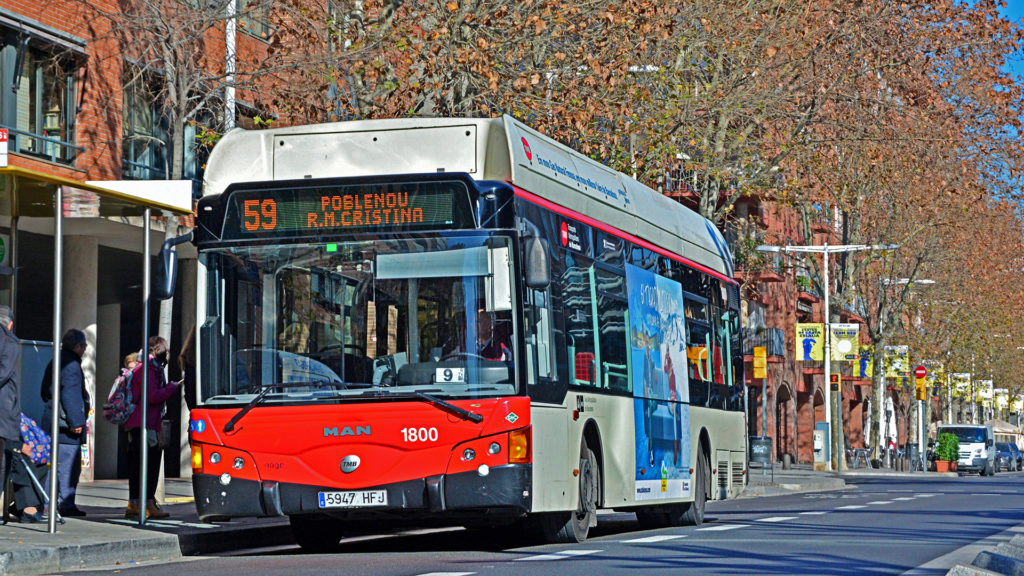 Parada de bus en Barcelona
