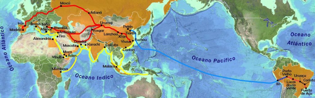 Mapa nova ruta de la seda