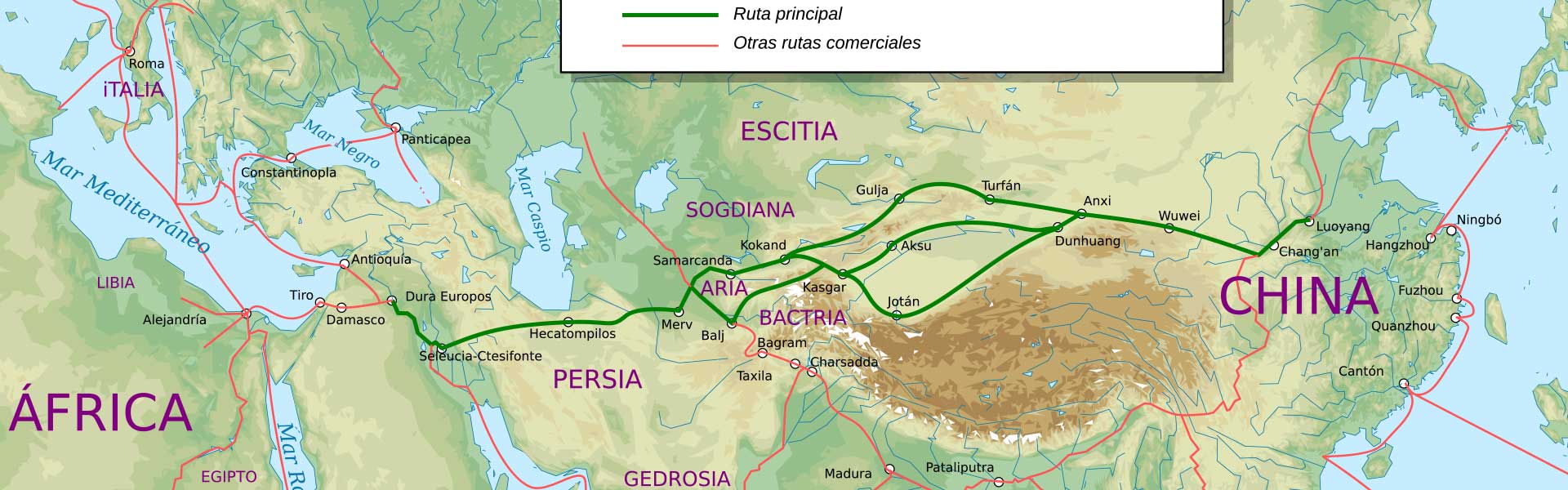 Mapa ruta de la seda